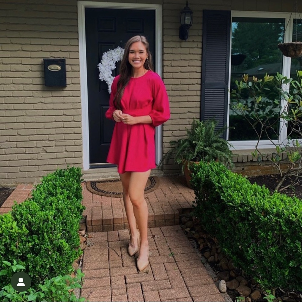 Long sleeve pink Zara dress